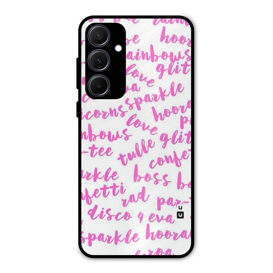 Sparkle Love Metal Back Case for Galaxy A35