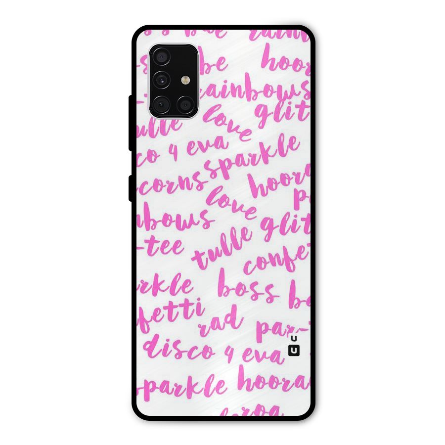 Sparkle Love Metal Back Case for Galaxy A51