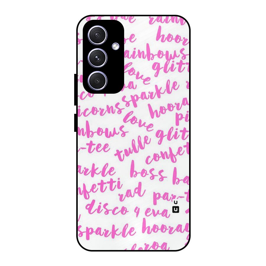 Sparkle Love Metal Back Case for Galaxy A54