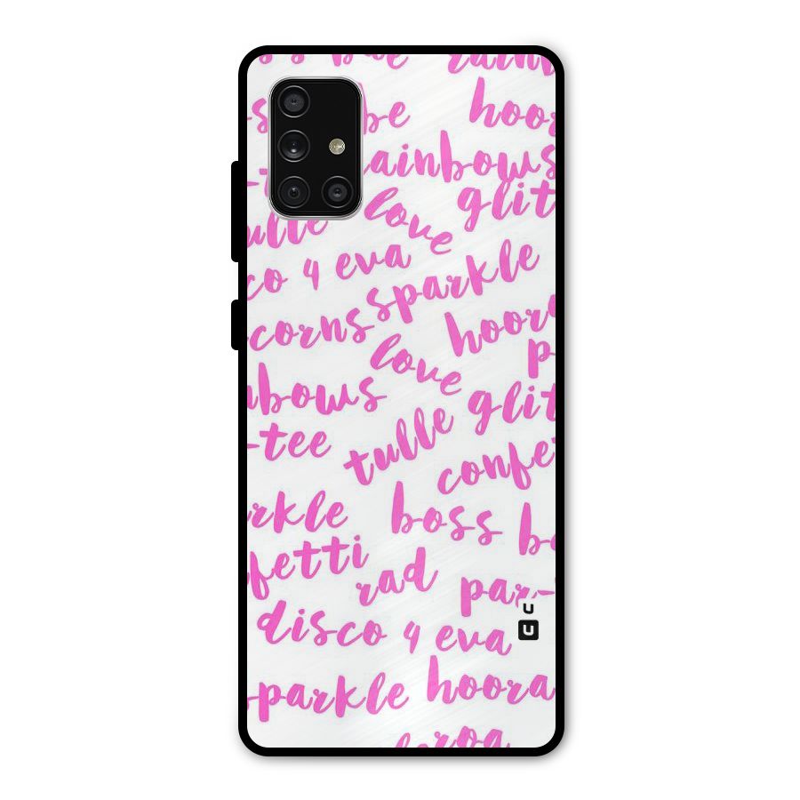 Sparkle Love Metal Back Case for Galaxy A71