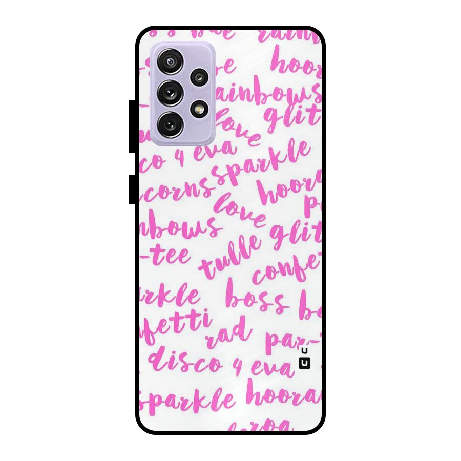 Sparkle Love Metal Back Case for Galaxy A72