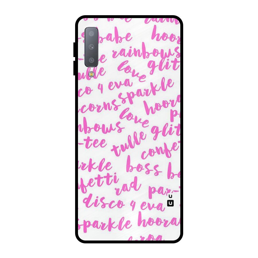 Sparkle Love Metal Back Case for Galaxy A7 (2018)