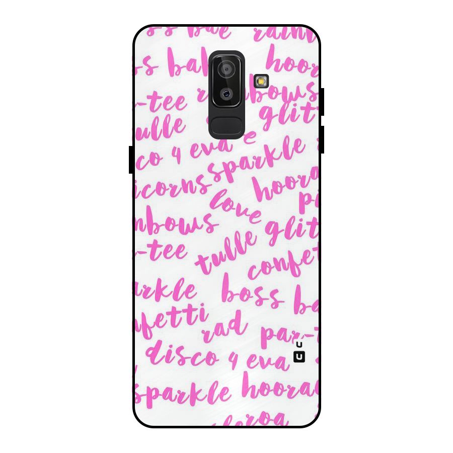 Sparkle Love Metal Back Case for Galaxy J8