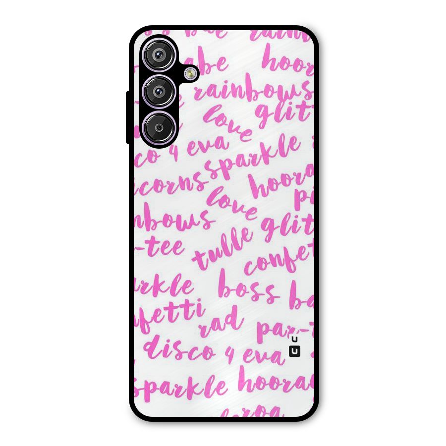 Sparkle Love Metal Back Case for Galaxy M15