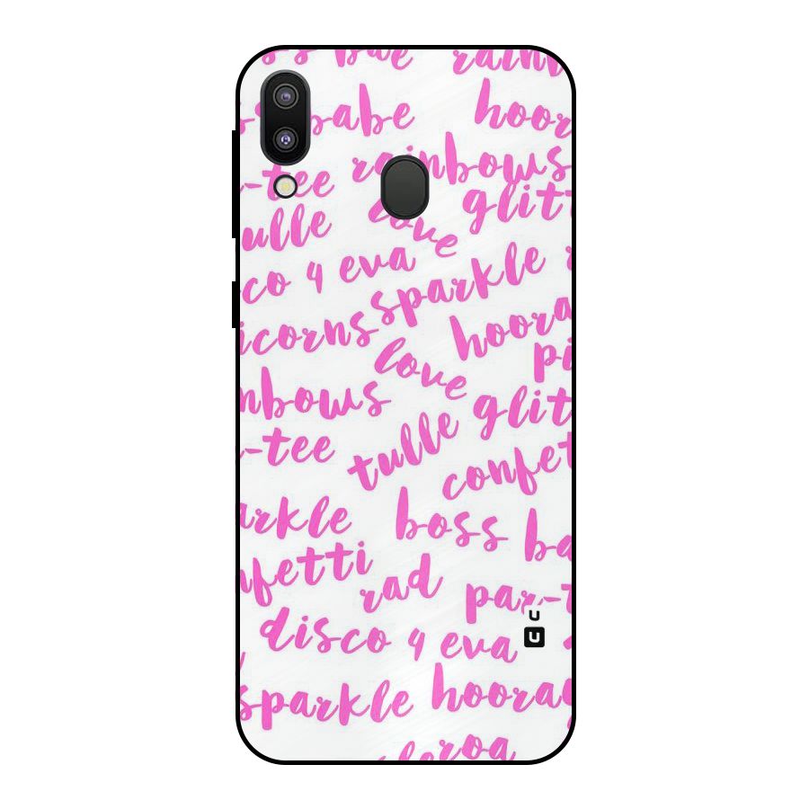 Sparkle Love Metal Back Case for Galaxy M20
