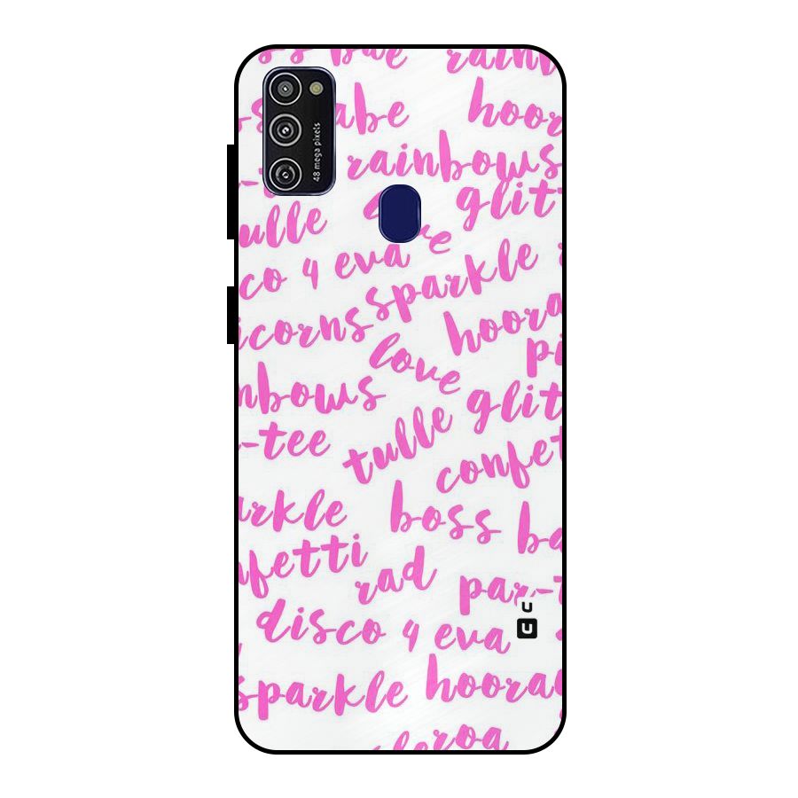 Sparkle Love Metal Back Case for Galaxy M30s