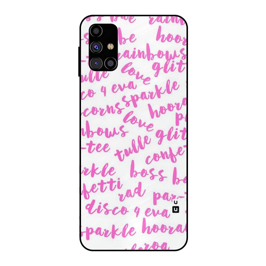 Sparkle Love Metal Back Case for Galaxy M31s