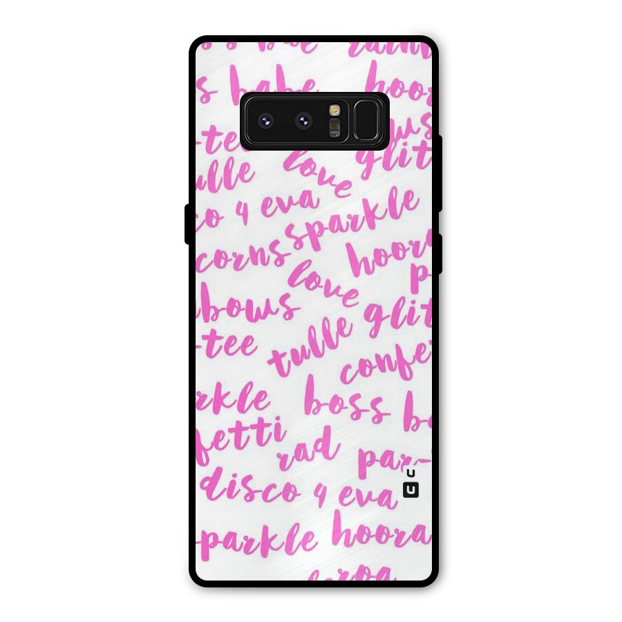 Sparkle Love Metal Back Case for Galaxy Note 8