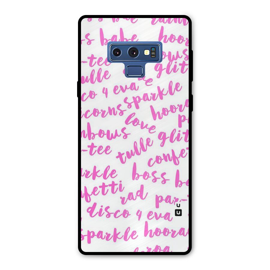 Sparkle Love Metal Back Case for Galaxy Note 9