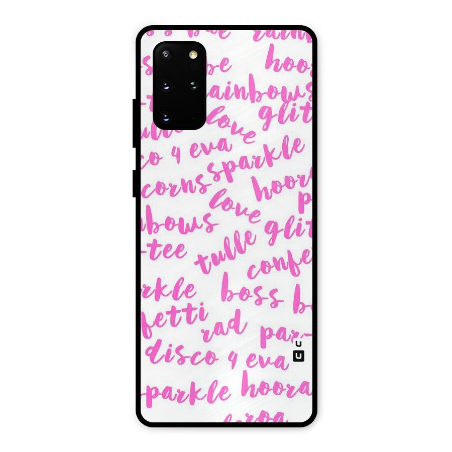 Sparkle Love Metal Back Case for Galaxy S20 Plus