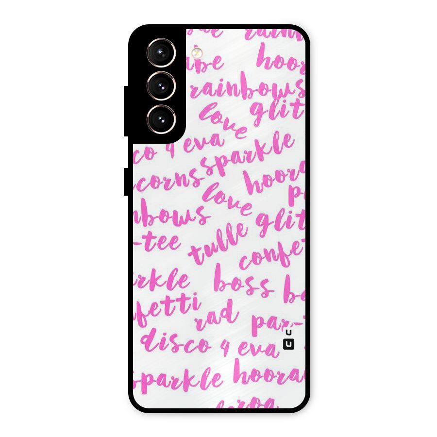 Sparkle Love Metal Back Case for Galaxy S21 5G