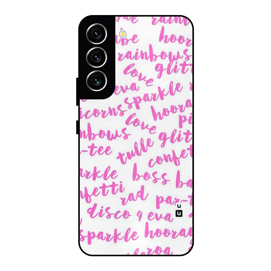 Sparkle Love Metal Back Case for Galaxy S22 5G