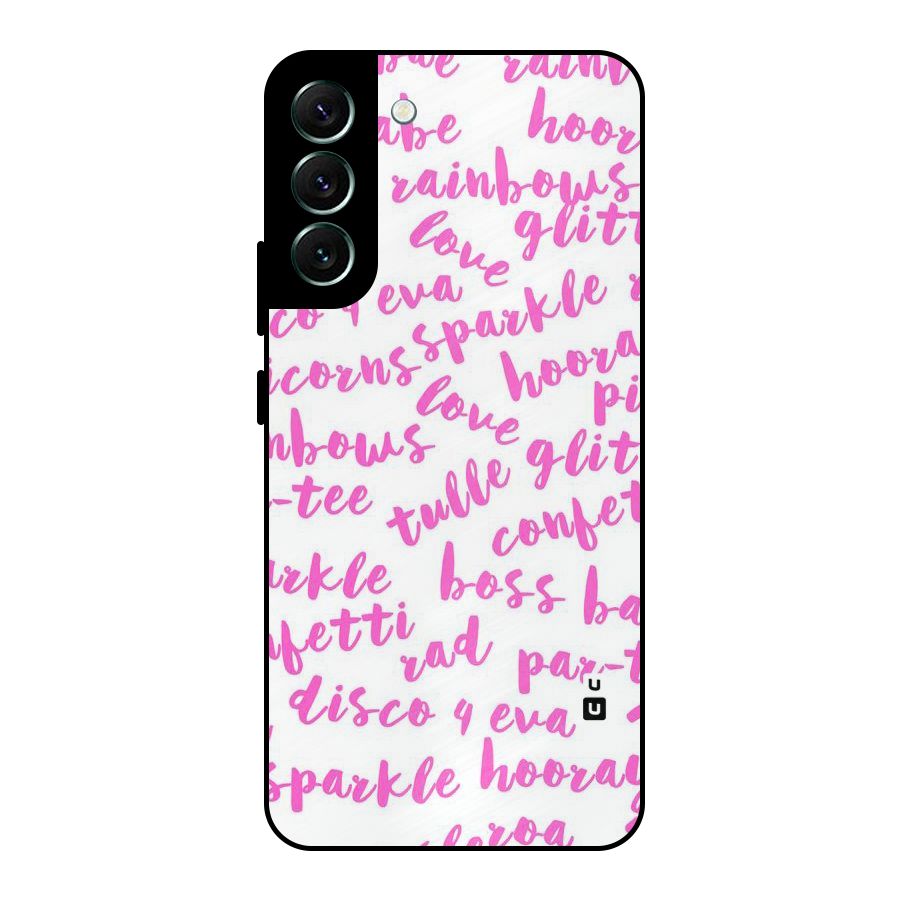 Sparkle Love Metal Back Case for Galaxy S22 Plus 5G