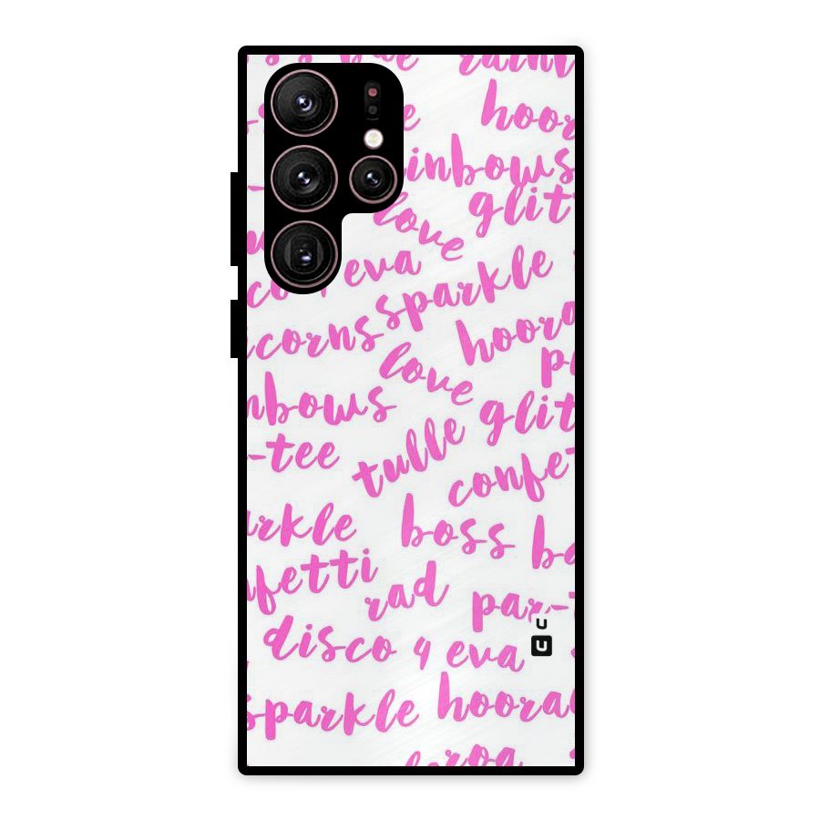 Sparkle Love Metal Back Case for Galaxy S22 Ultra 5G