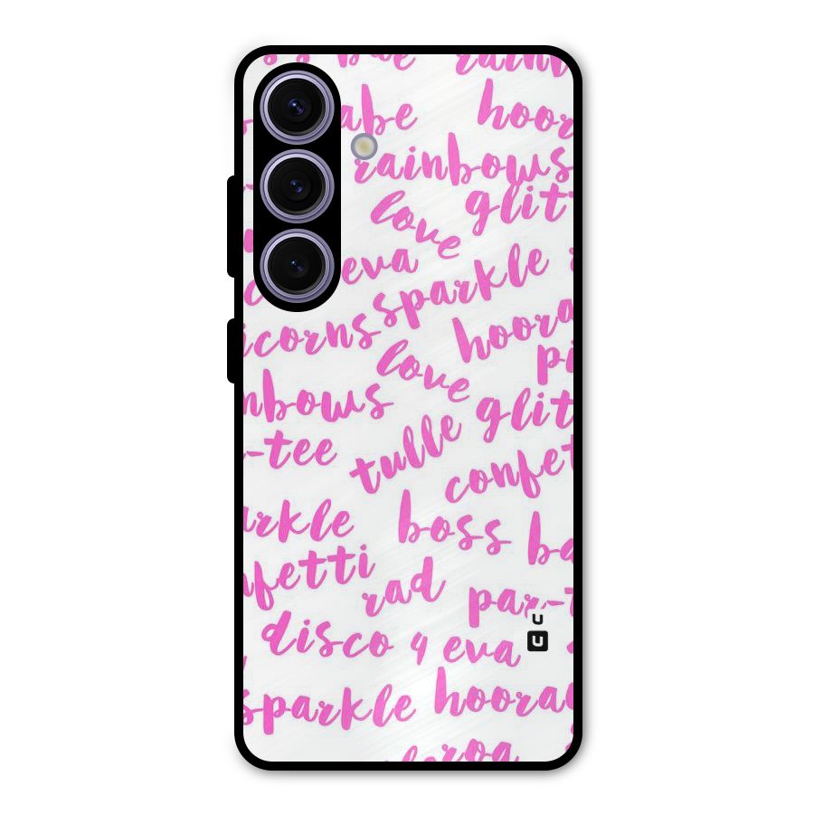 Sparkle Love Metal Back Case for Galaxy S24