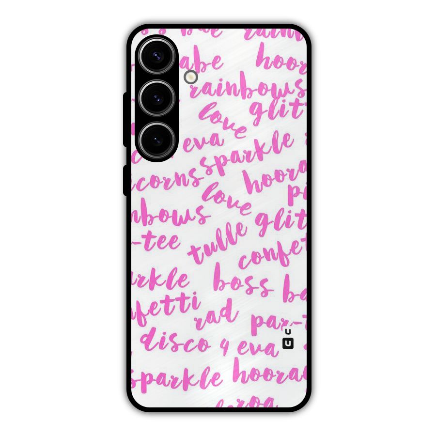Sparkle Love Metal Back Case for Galaxy S24 Plus