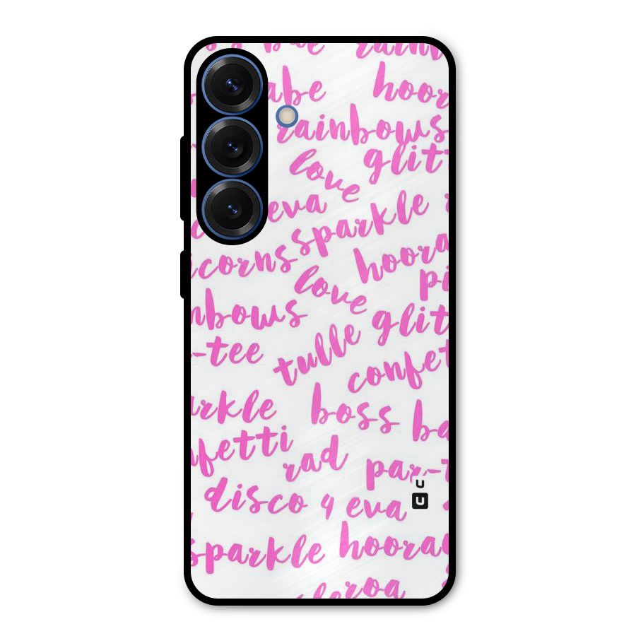 Sparkle Love Metal Back Case for Galaxy S25