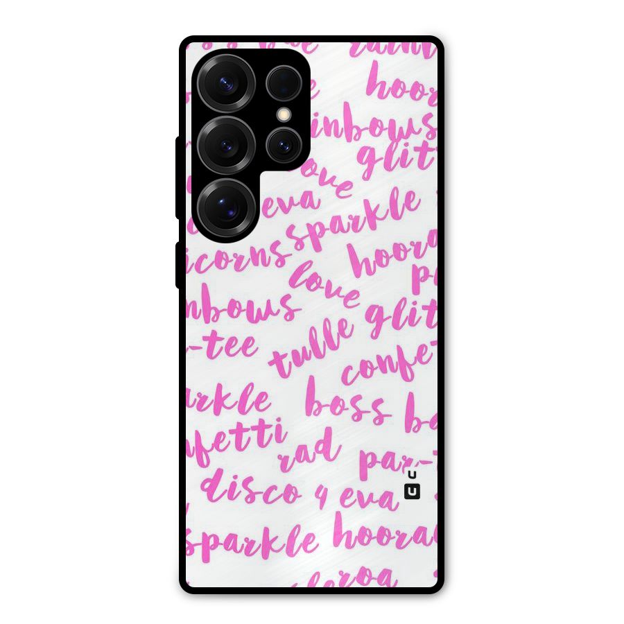Sparkle Love Metal Back Case for Galaxy S25 Ultra