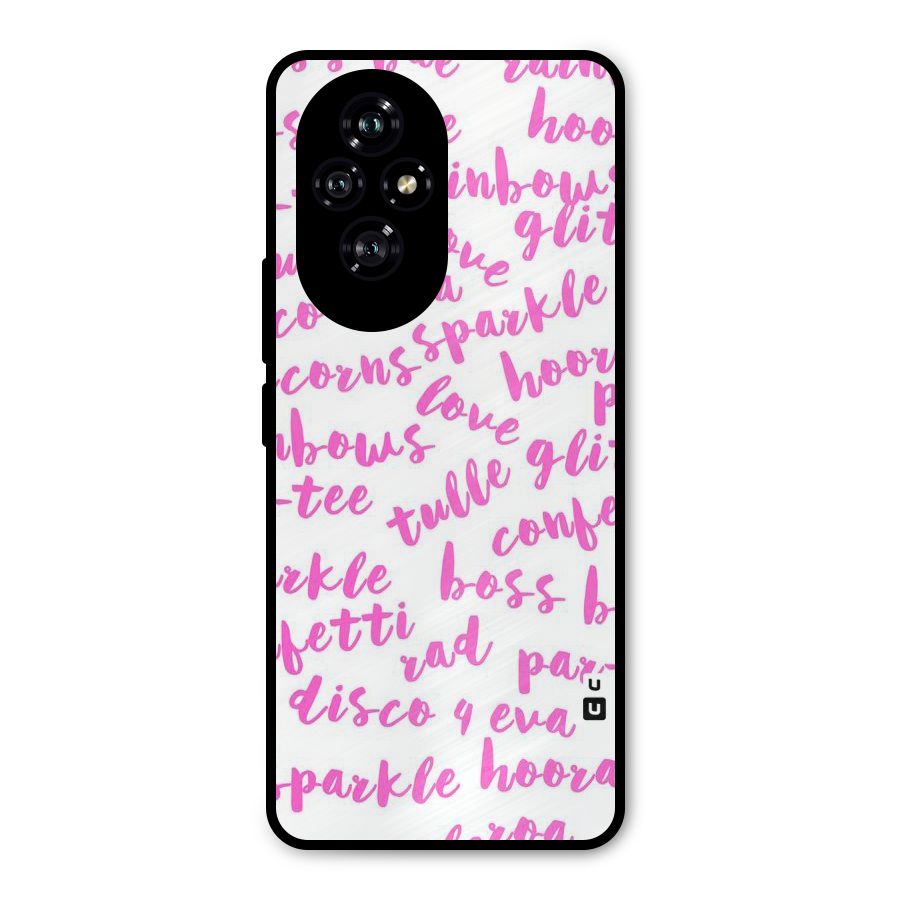 Sparkle Love Metal Back Case for Honor 200
