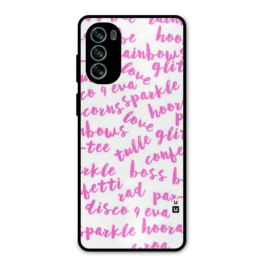 Sparkle Love Metal Back Case for Moto G62