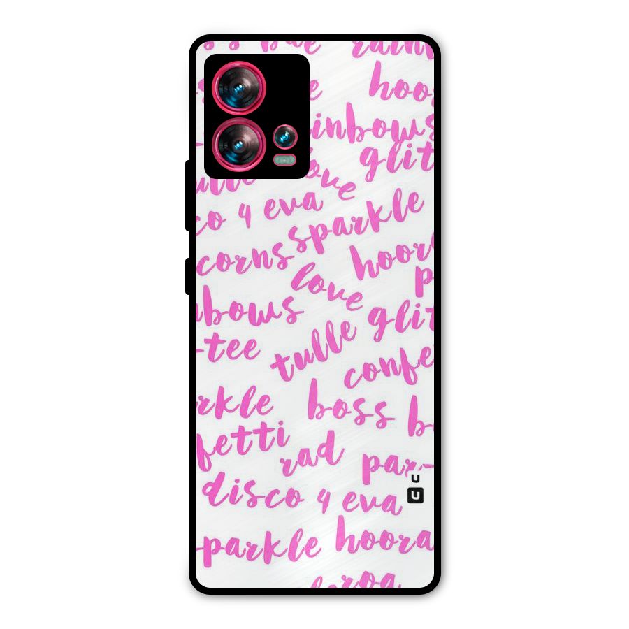Sparkle Love Metal Back Case for Motorola Edge 30 Fusion