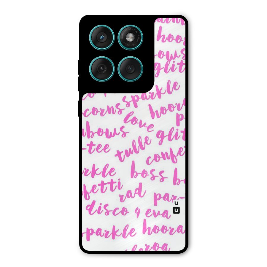 Sparkle Love Metal Back Case for Motorola Edge 60