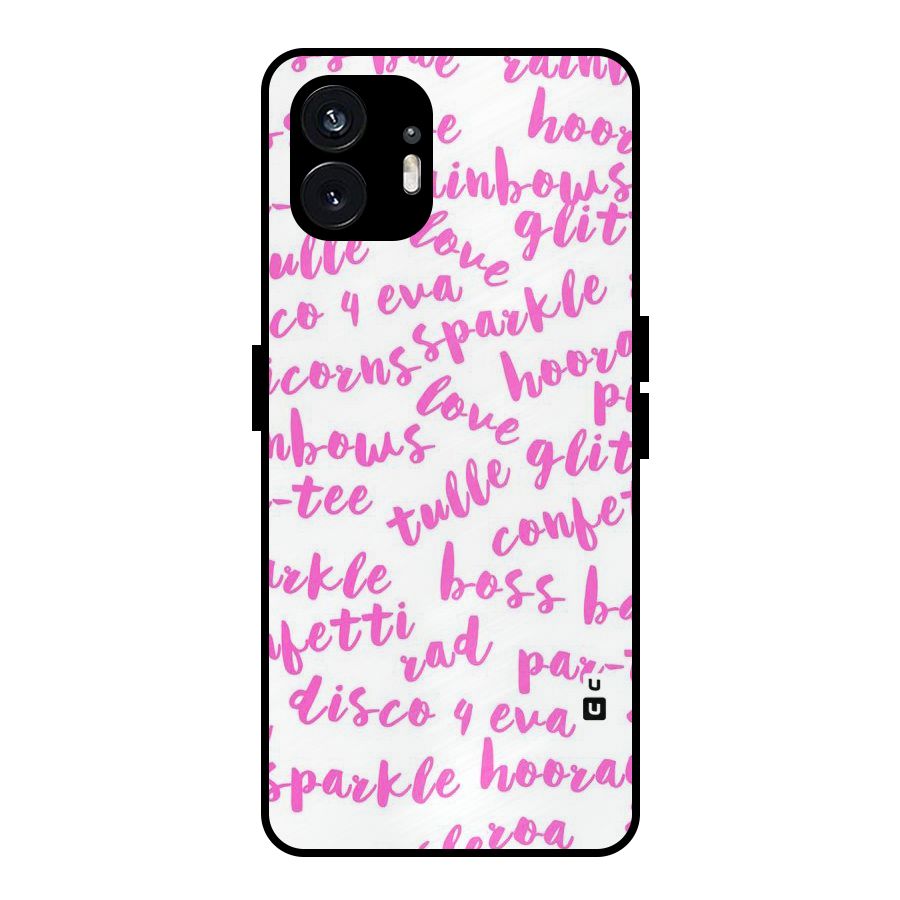 Sparkle Love Metal Back Case for Nothing Phone 2