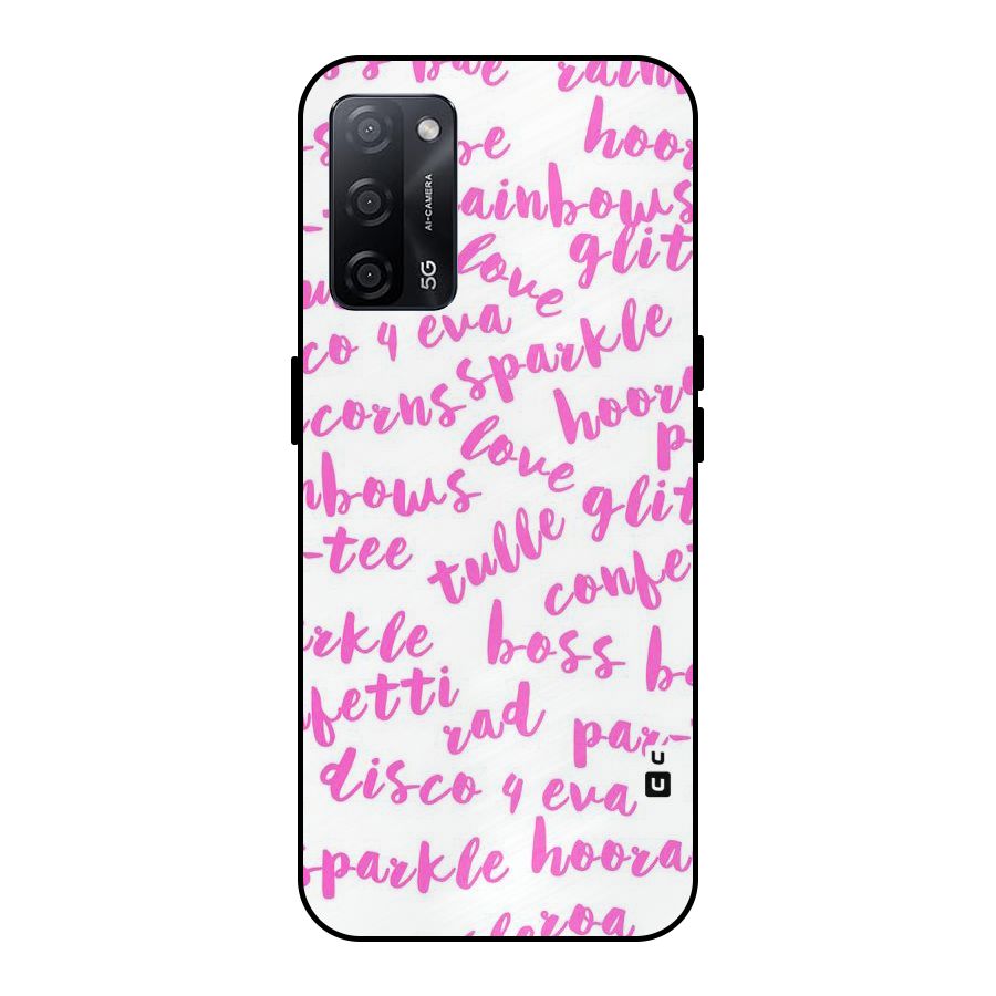 Sparkle Love Metal Back Case for Oppo A53s 5G