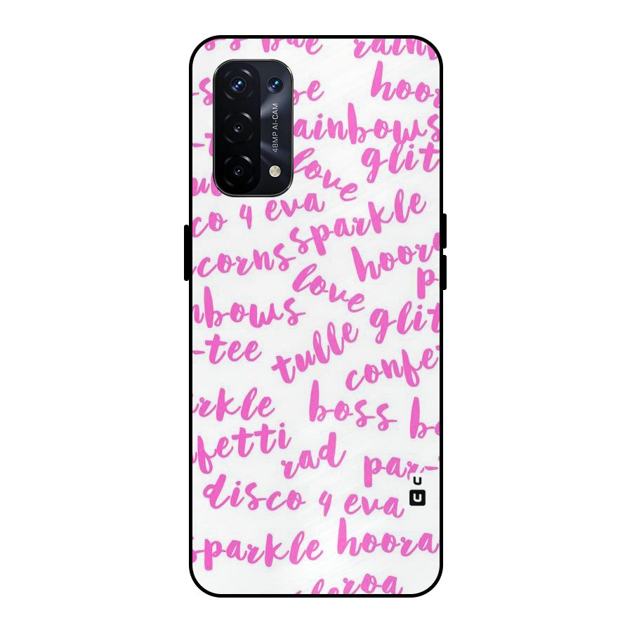 Sparkle Love Metal Back Case for Oppo A74 5G