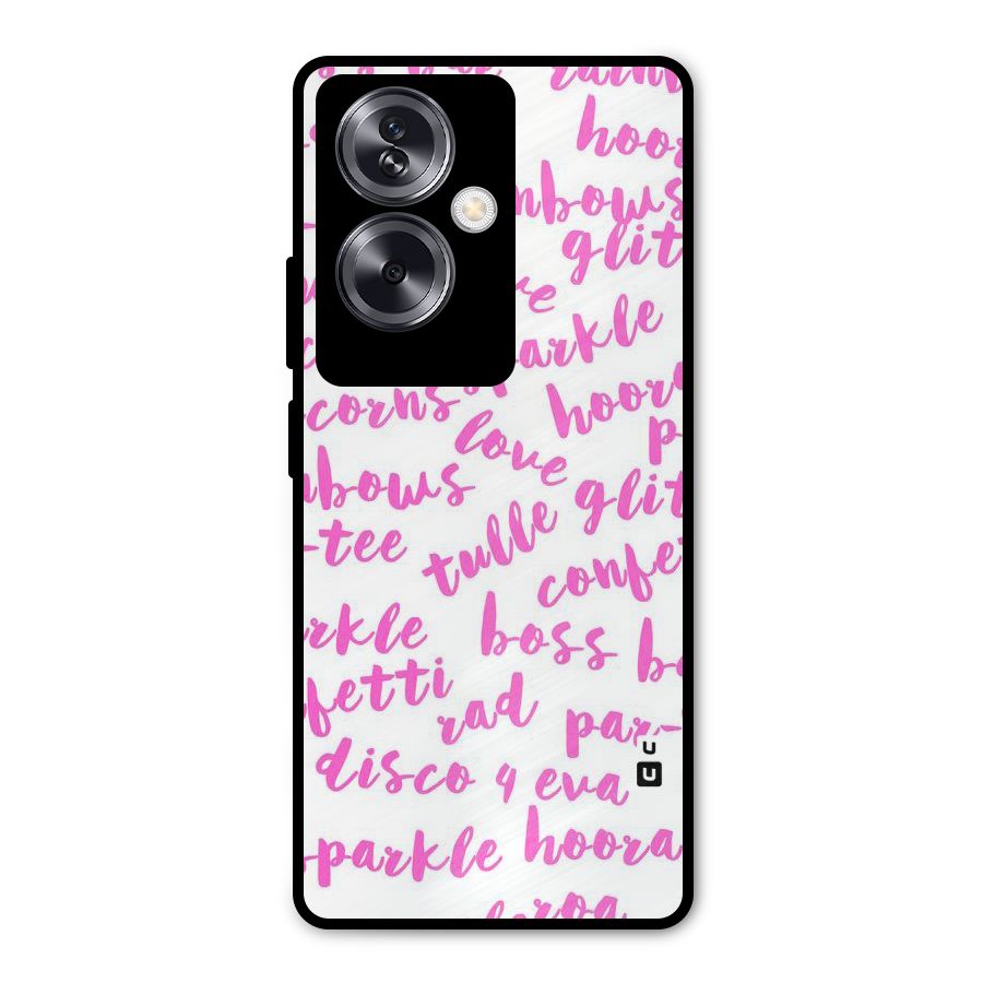 Sparkle Love Metal Back Case for Oppo A79 5G