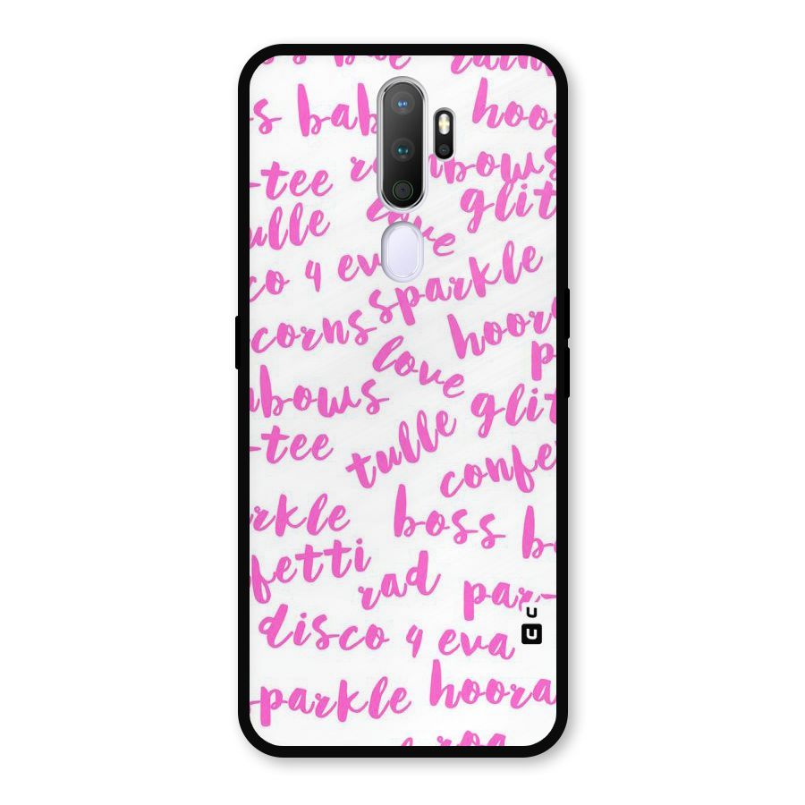Sparkle Love Metal Back Case for Oppo A9 (2020)