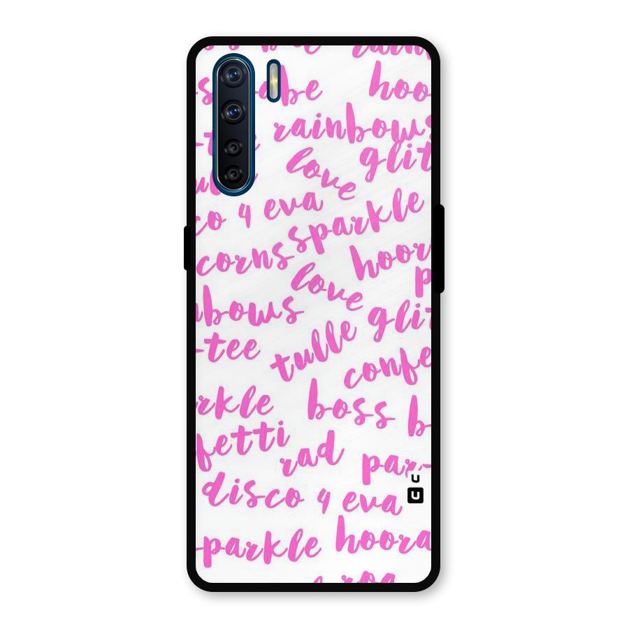 Sparkle Love Metal Back Case for Oppo F15