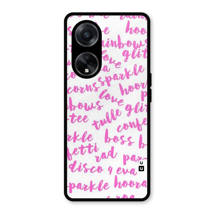 Sparkle Love Metal Back Case for Oppo F23