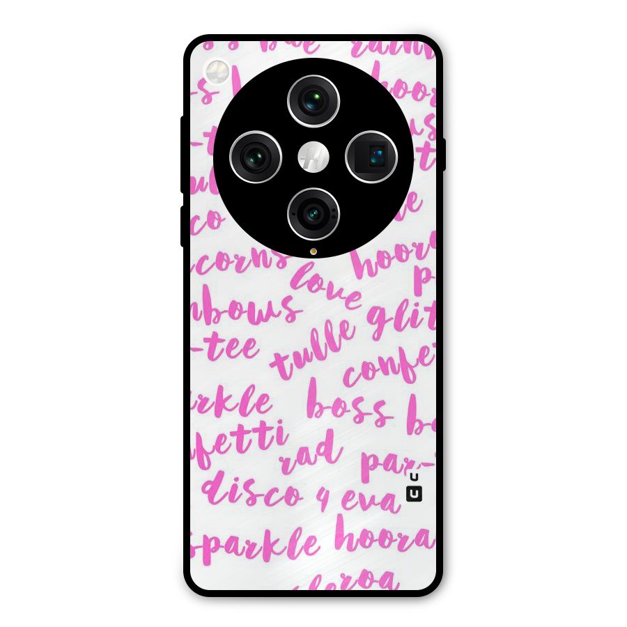 Sparkle Love Metal Back Case for Oppo Find X8 Pro