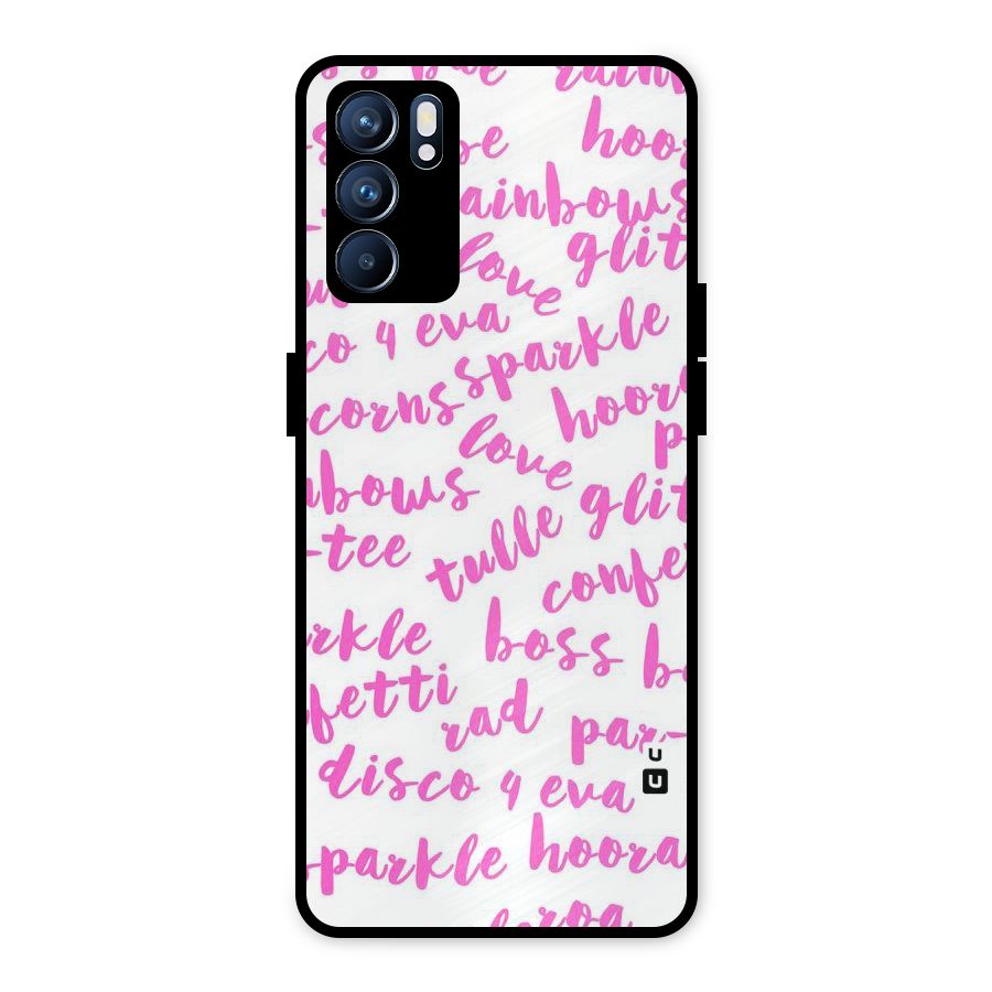 Sparkle Love Metal Back Case for Oppo Reno6 5G