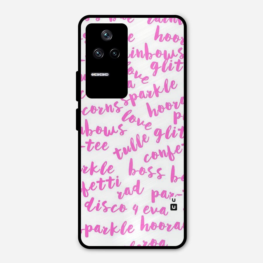 Sparkle Love Metal Back Case for Poco F4 5G