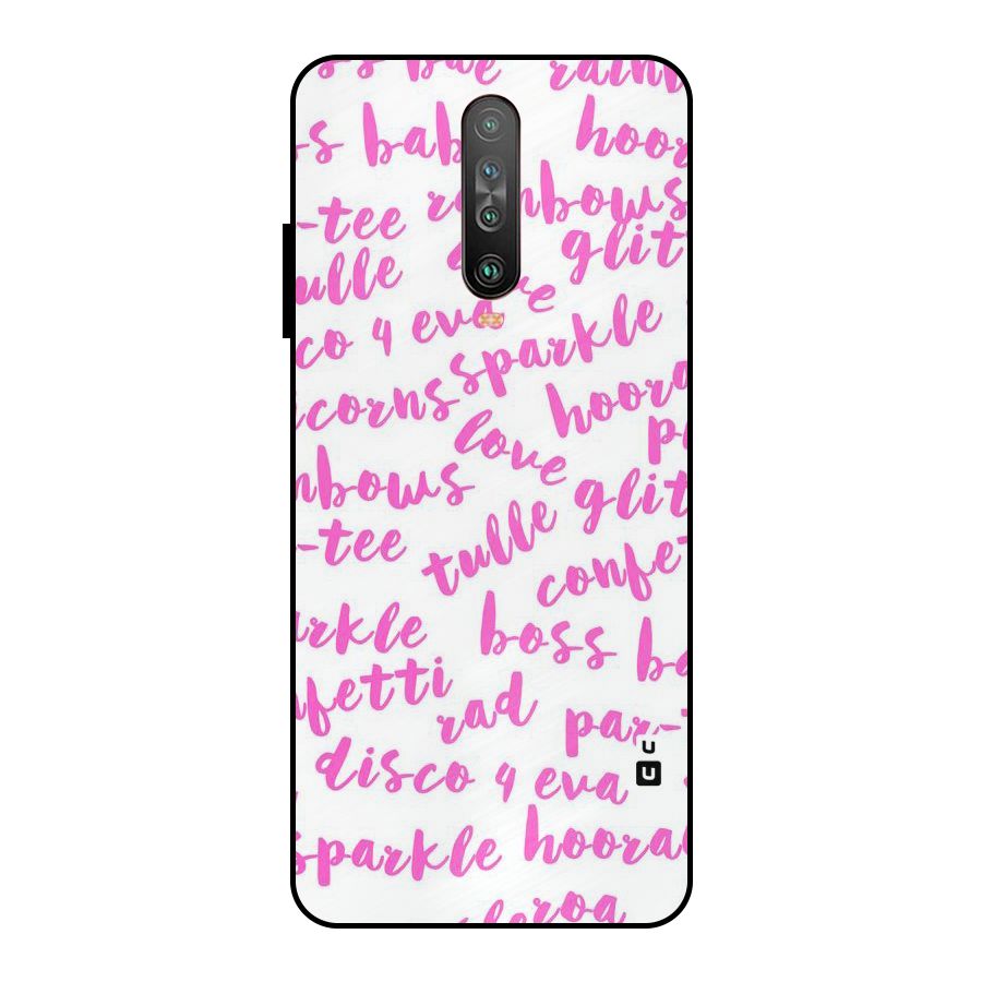 Sparkle Love Metal Back Case for Poco X2