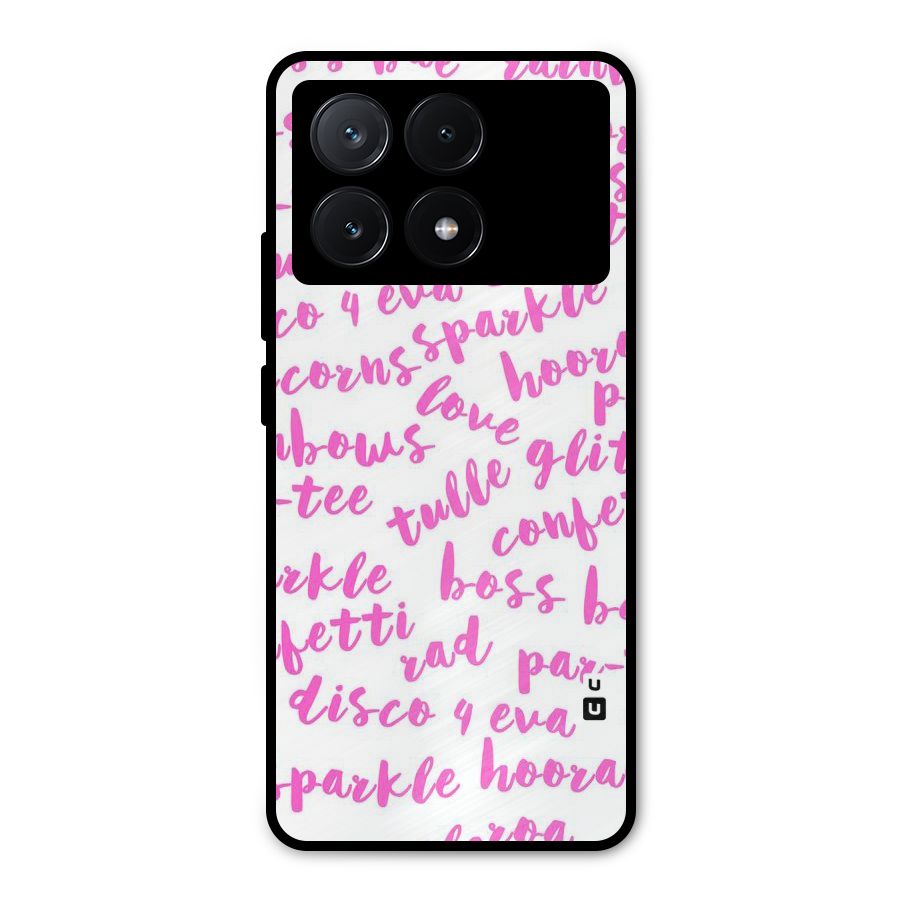 Sparkle Love Metal Back Case for Poco X6 Pro
