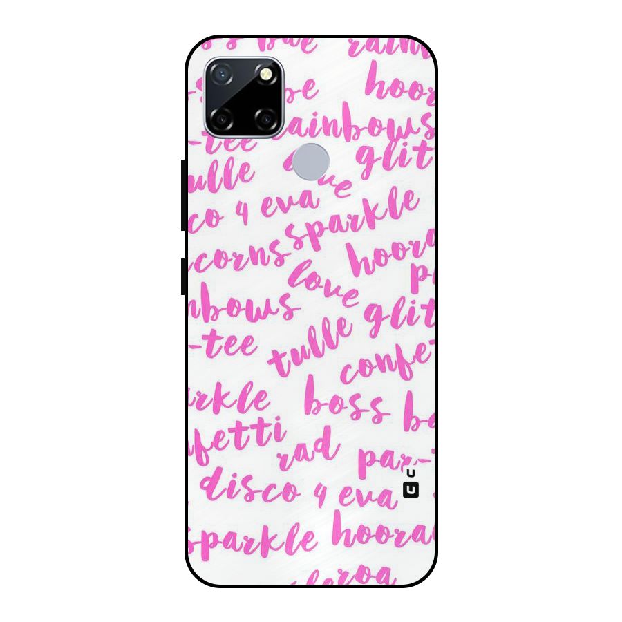 Sparkle Love Metal Back Case for Realme Narzo 20