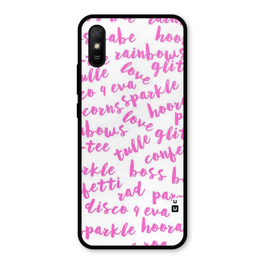 Sparkle Love Metal Back Case for Redmi 9a