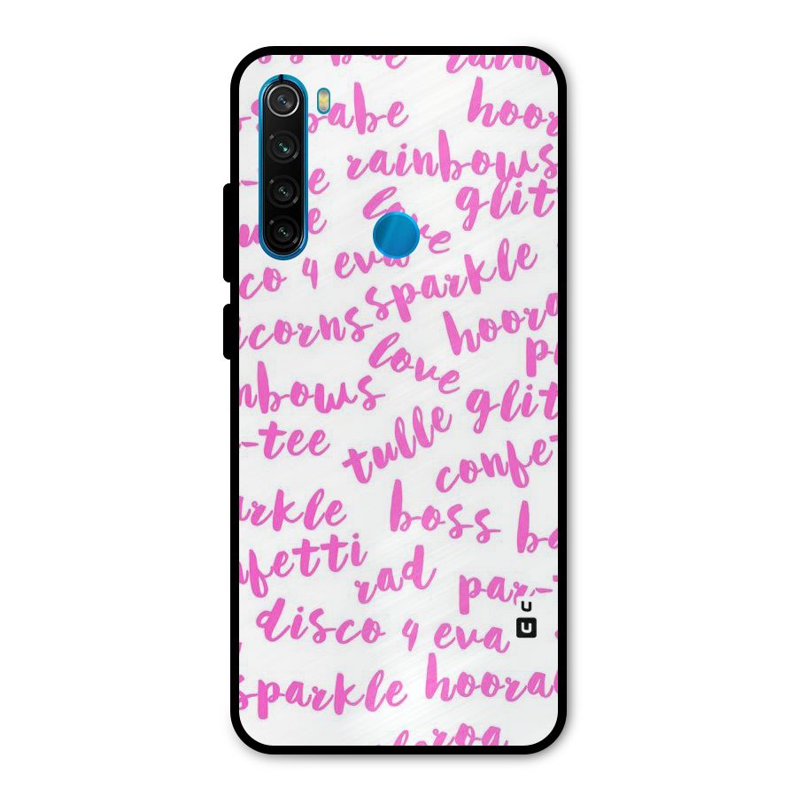Sparkle Love Metal Back Case for Redmi Note 8