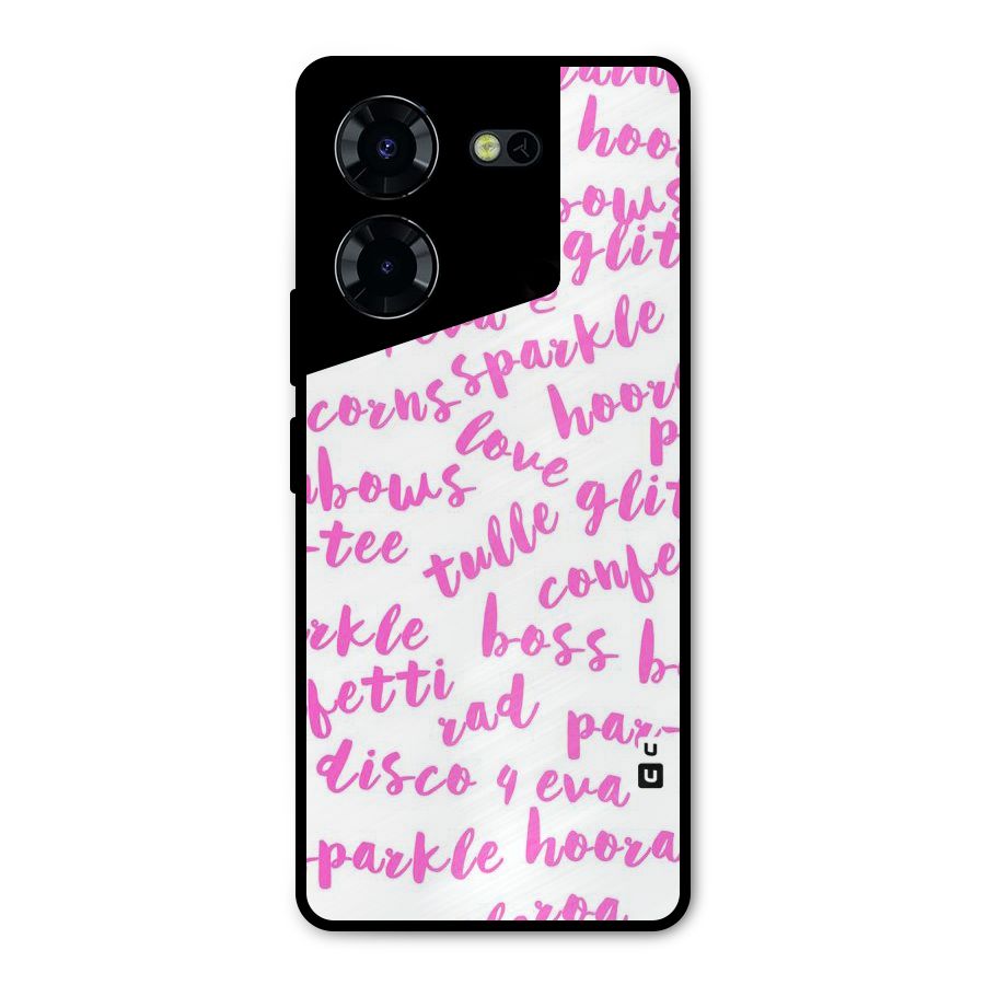 Sparkle Love Metal Back Case for Tecno Pova 5 Pro 5G