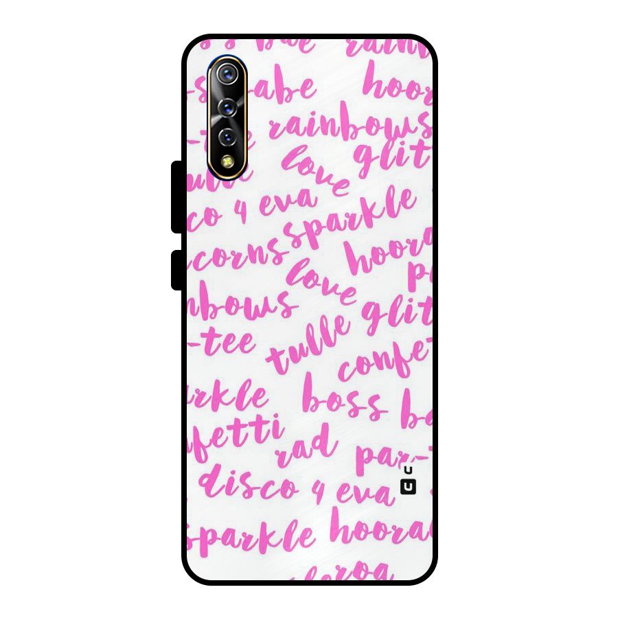 Sparkle Love Metal Back Case for Vivo S1