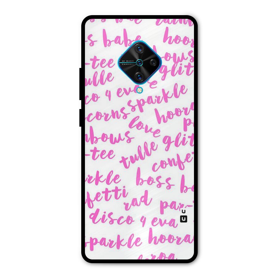 Sparkle Love Metal Back Case for Vivo S1 Pro