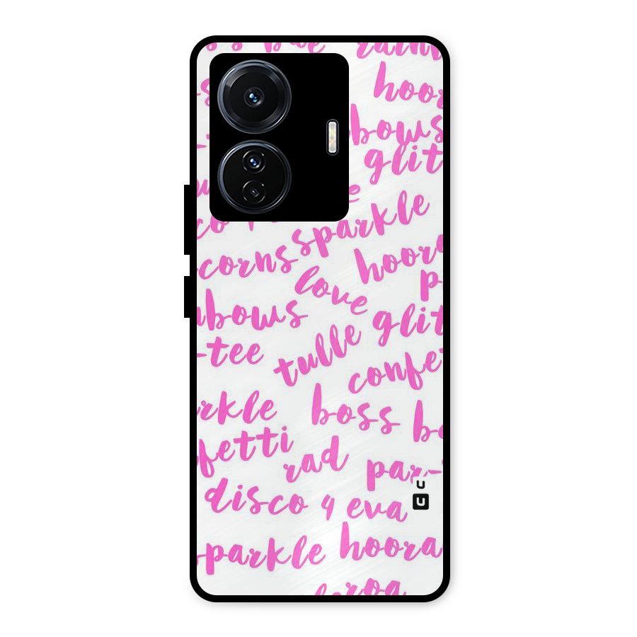 Sparkle Love Metal Back Case for Vivo T1 Pro