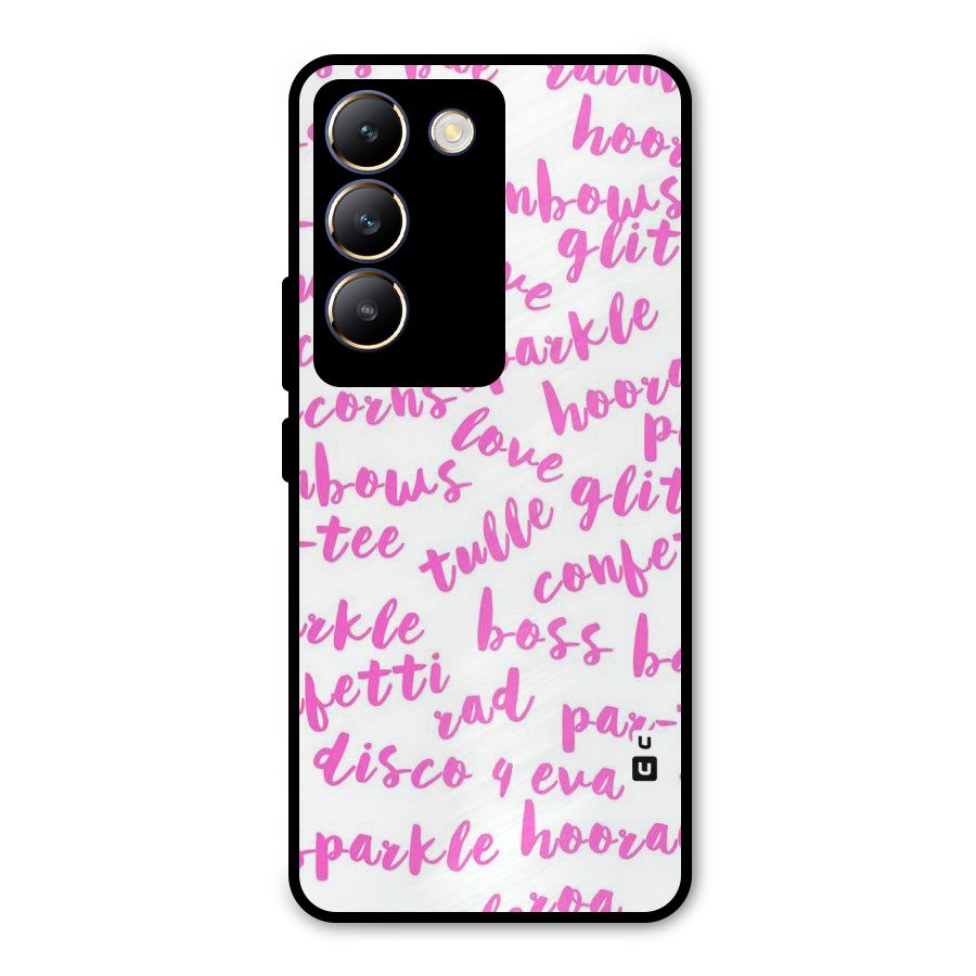 Sparkle Love Metal Back Case for Vivo T3 5G