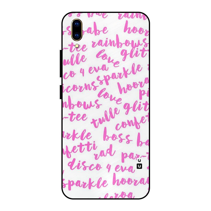 Sparkle Love Metal Back Case for Vivo V11 Pro