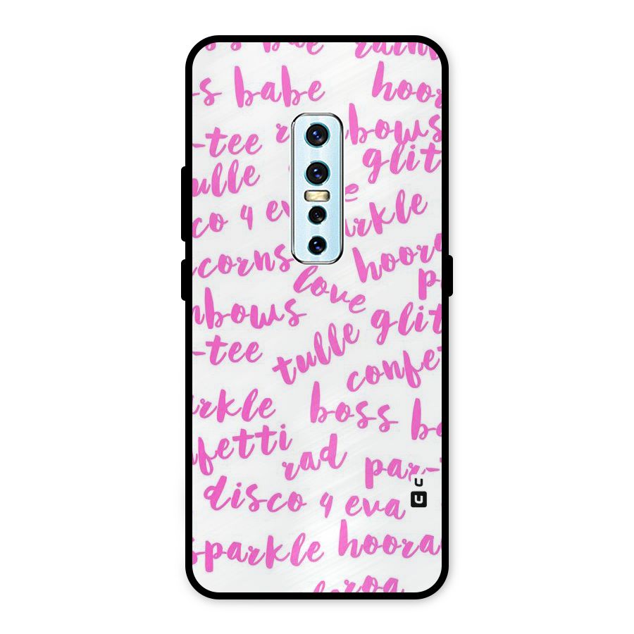 Sparkle Love Metal Back Case for Vivo V17 Pro