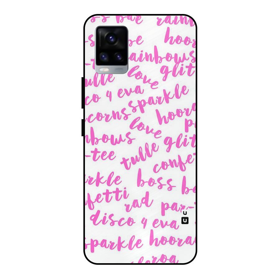 Sparkle Love Metal Back Case for Vivo V20