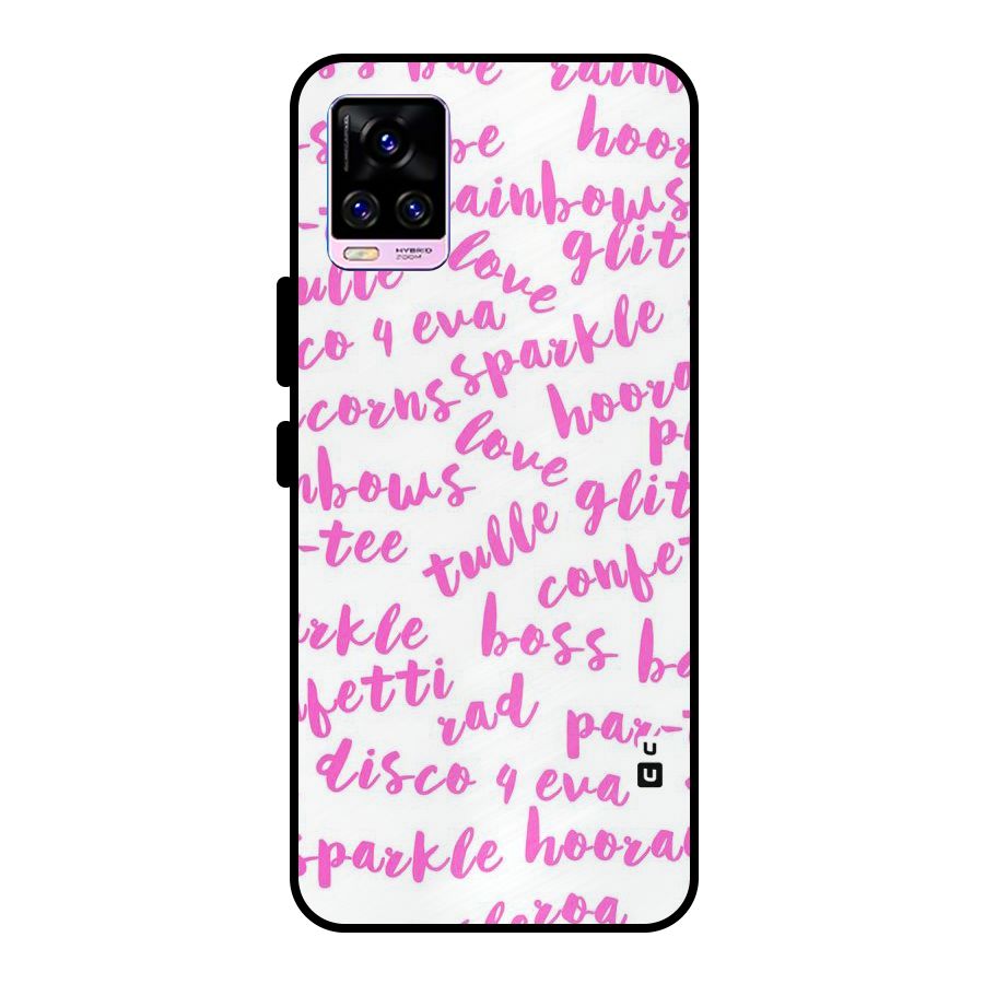 Sparkle Love Metal Back Case for Vivo V20 Pro